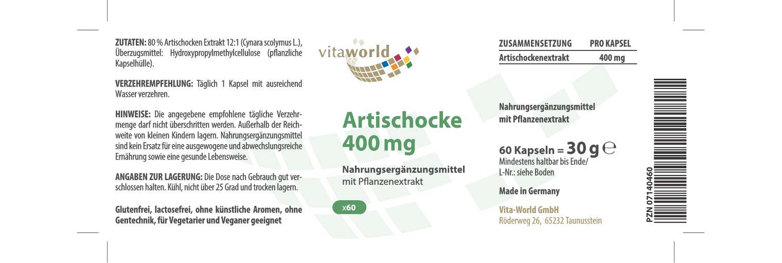 Artischocke 400 mg (60 Kps)