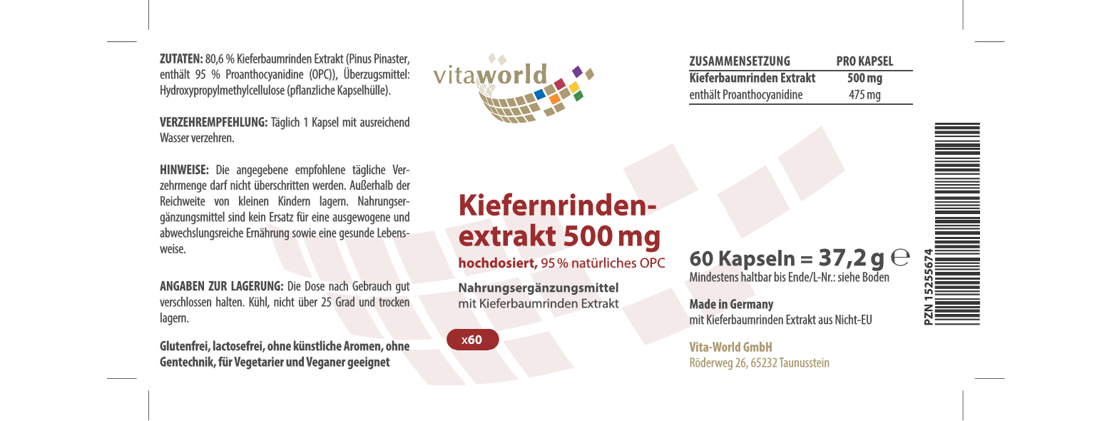 Kiefernrindenextrakt 500 mg (60 Kps)