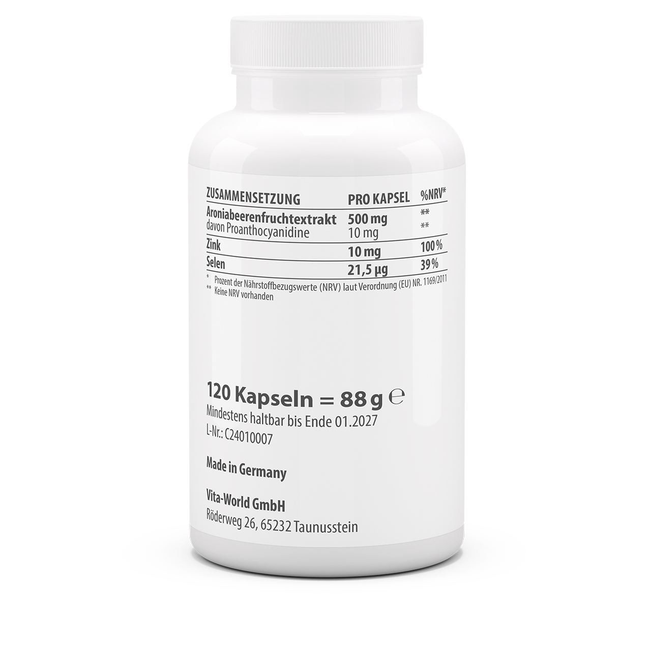 Aronia Extrakt 500 mg (120 Kps)