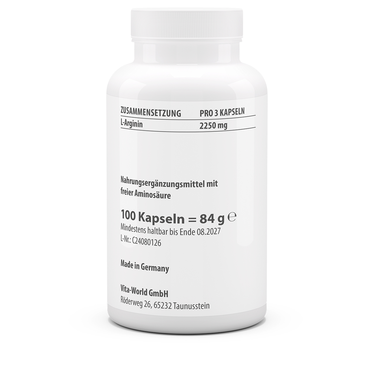 L-Arginin 750 mg (100 Kps)