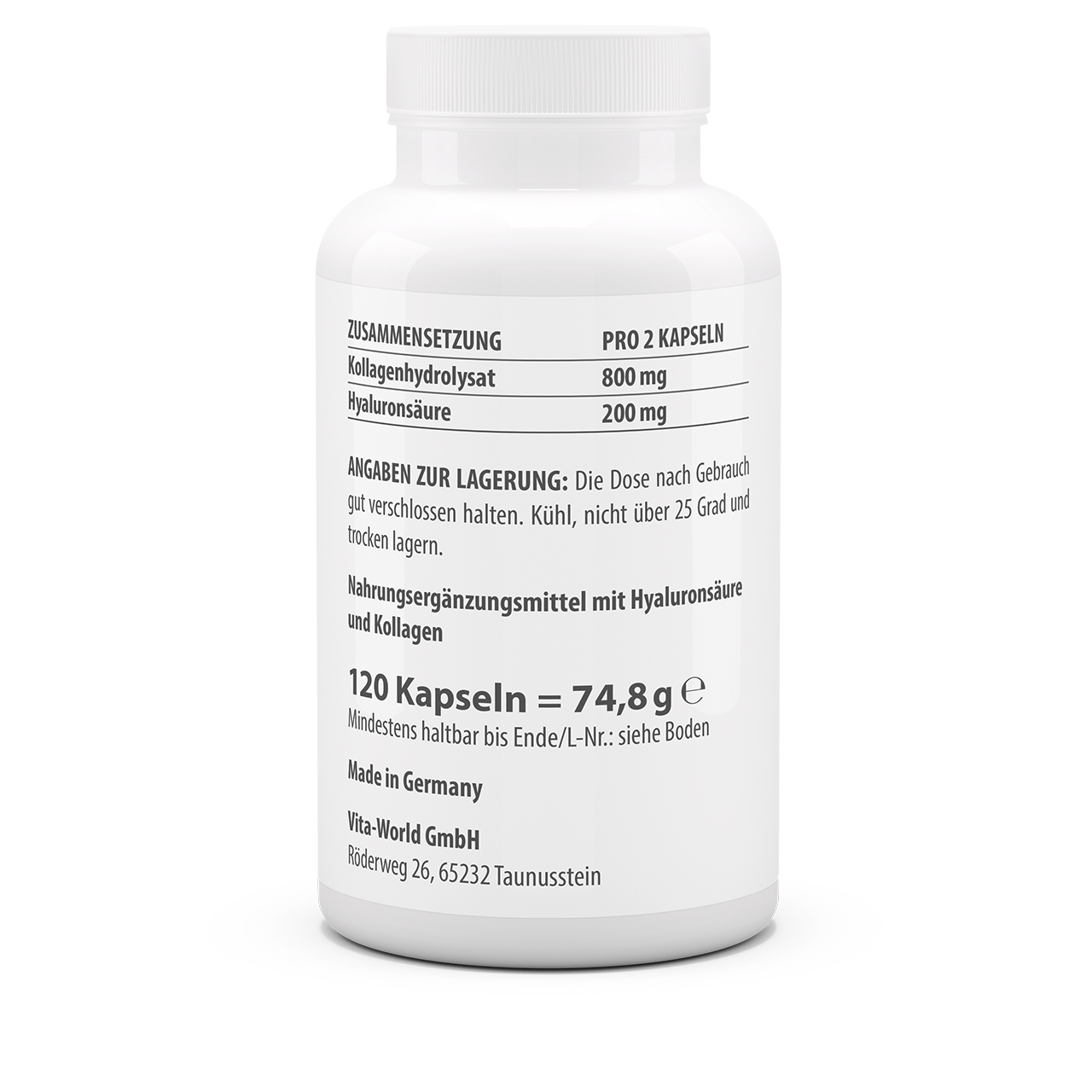 Hyaluronsäure 100 + Kollagen 400 (120 Kps)