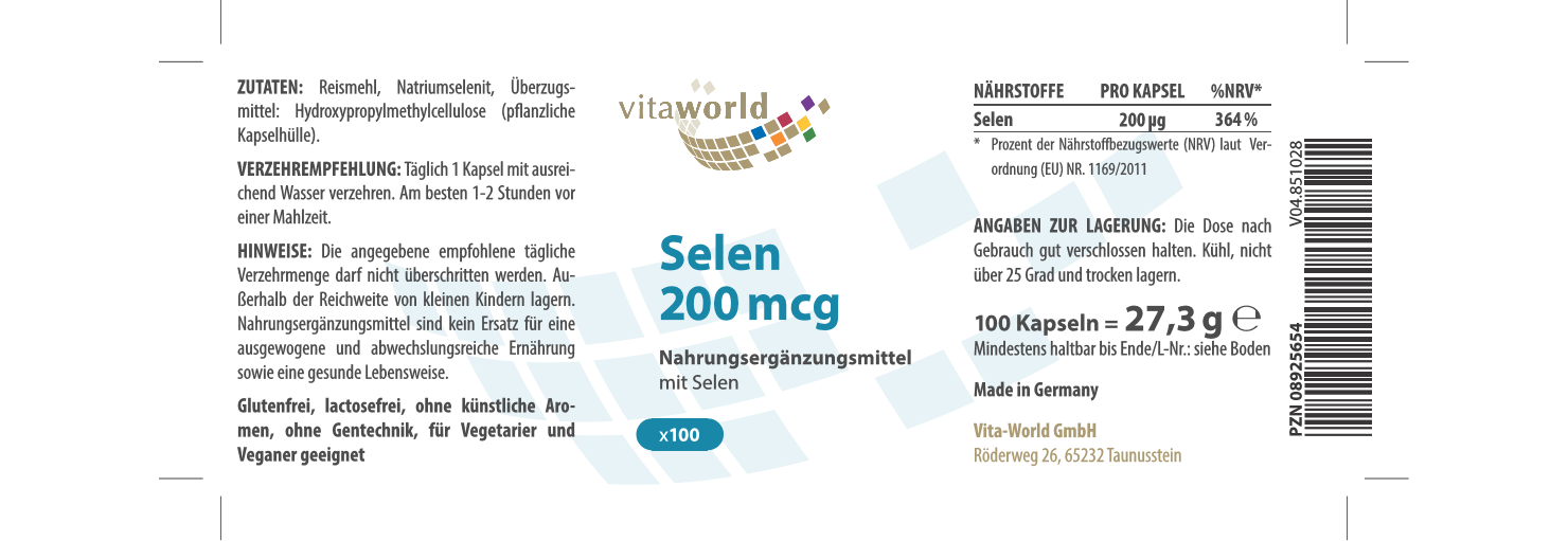 Selen 200 mcg (100 Kps)