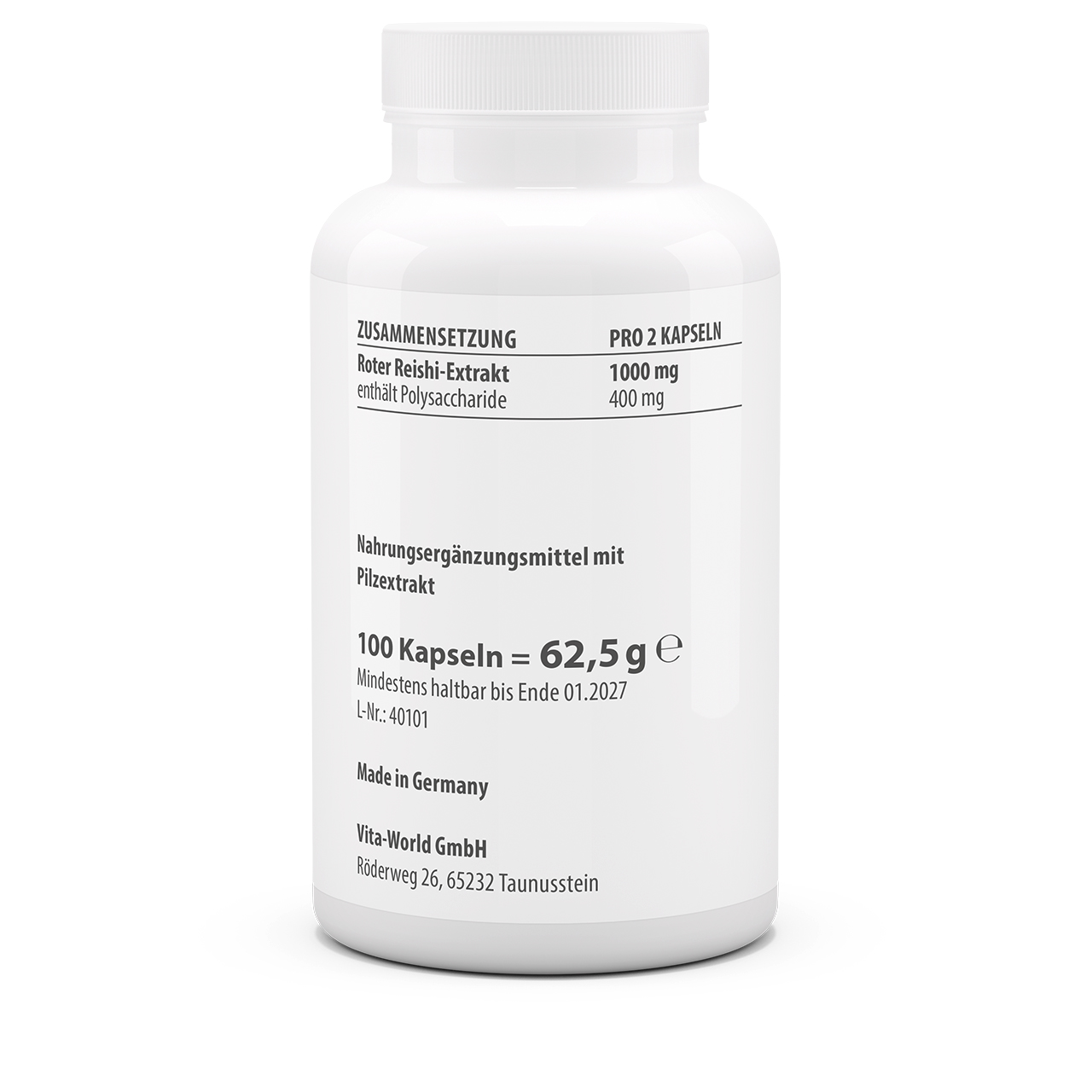 Roter Reishi Extrakt 500 mg 40% Polysaccharide (100 Kps)