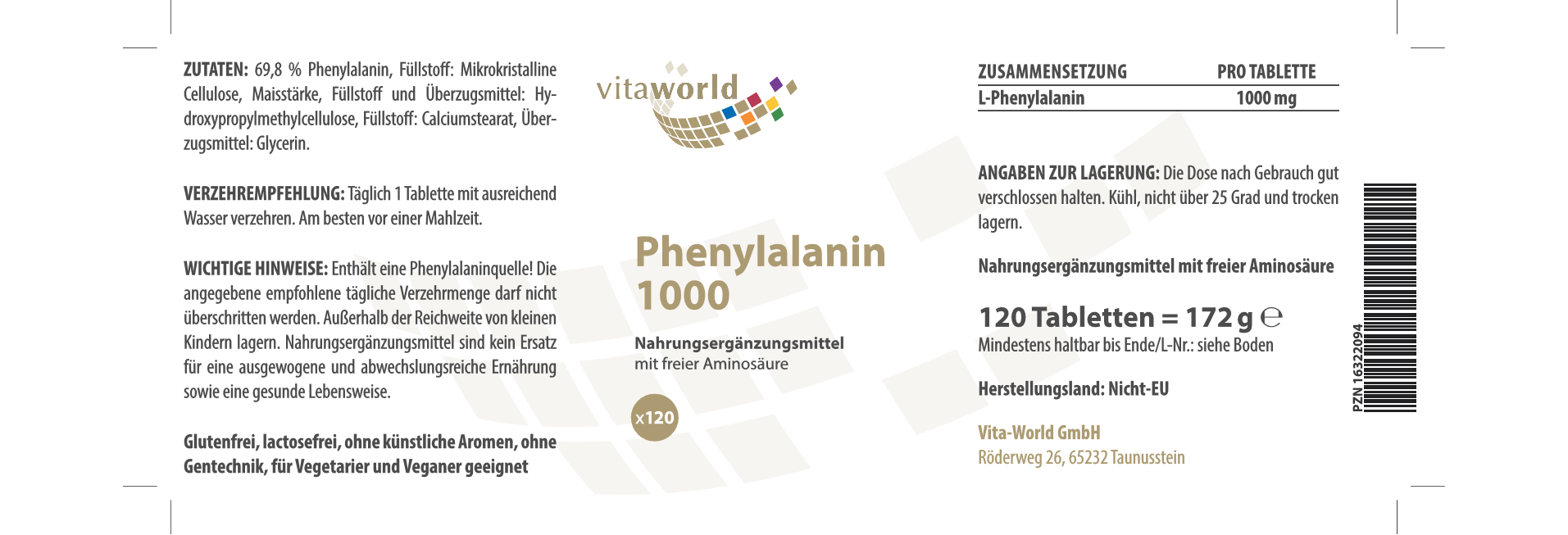 Phenylalanin 1000 mg (120 Tab)