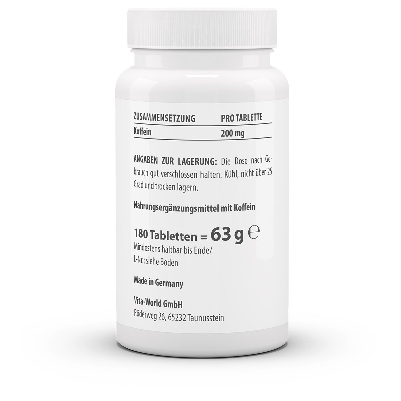 Coffein 200 mg (180 Tbl)