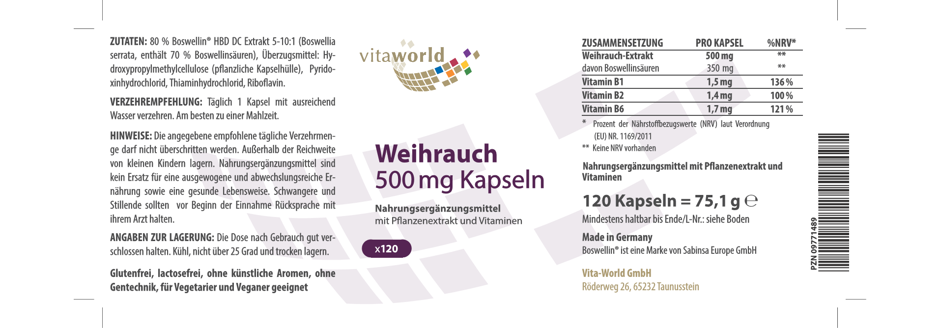Weihrauch 500 mg (120 Kps)