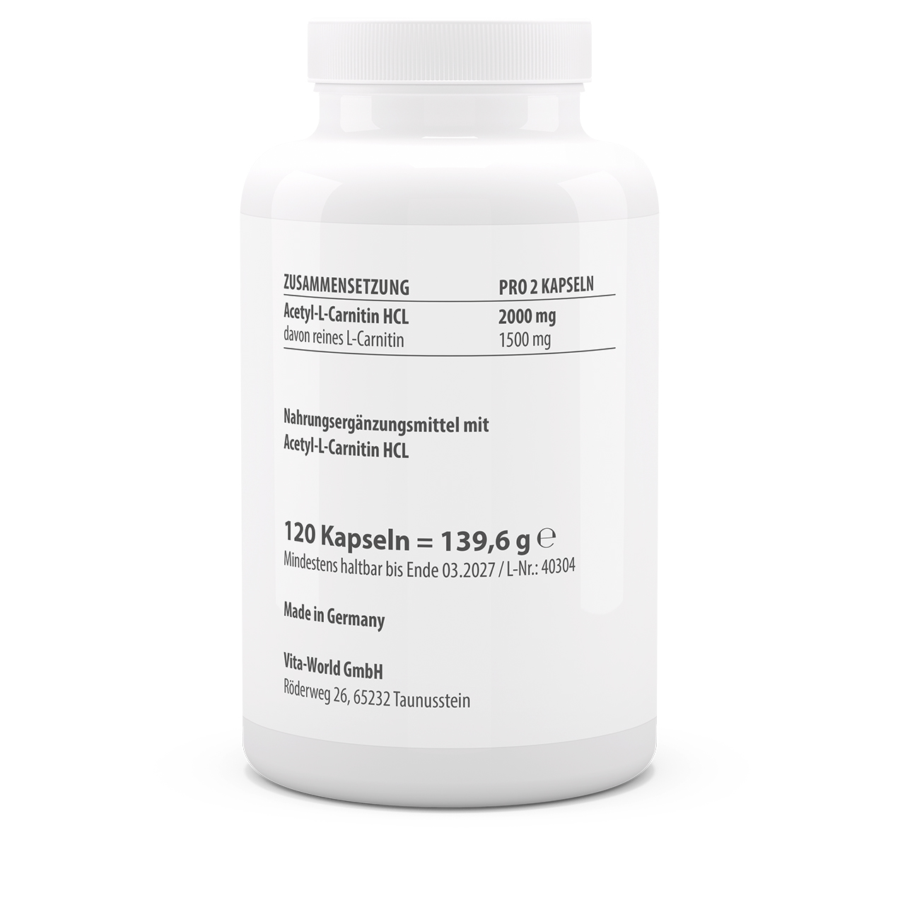 Acetyl-L-Carnitin HCL (120 Kps)
