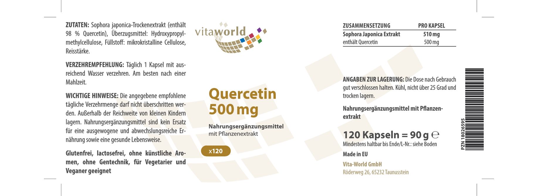 Quercetin 500 mg (120 Kps)