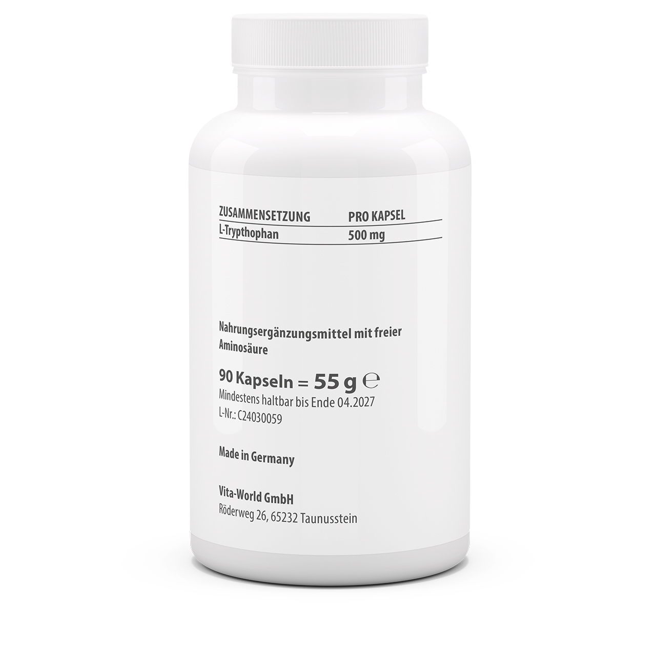 L-Tryptophan 500 mg (90 Kps)