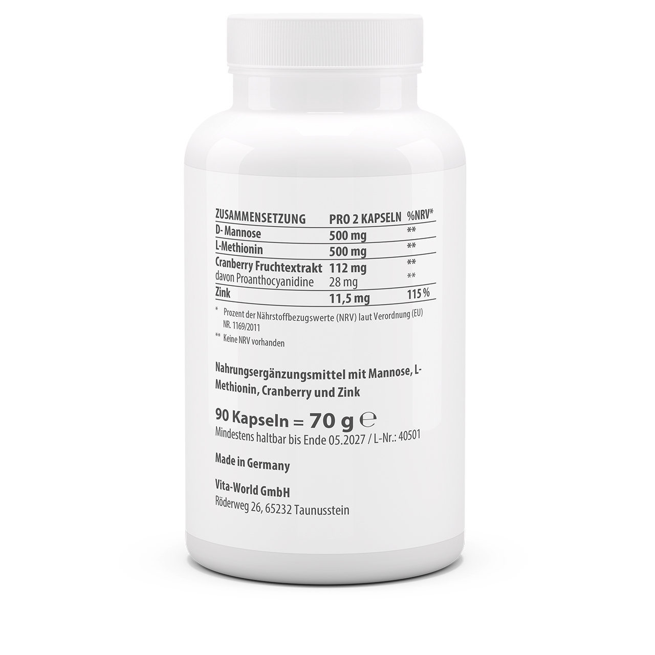 Cranberry + D-Mannose (90 Kps)