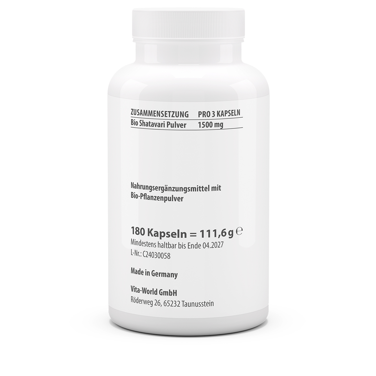 Shatavari 500 mg Bio (180 Kps)