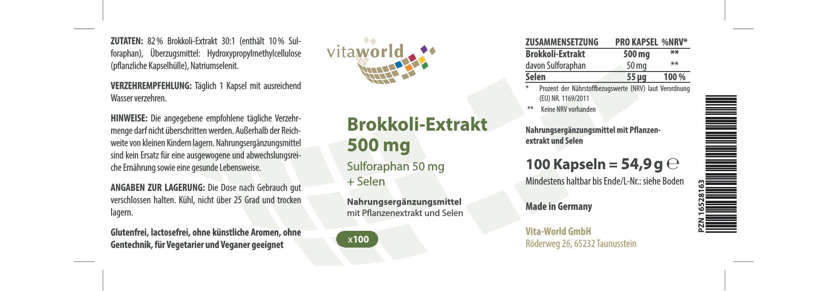 Brokkoli-Extrakt 500 mg (100 Kps)